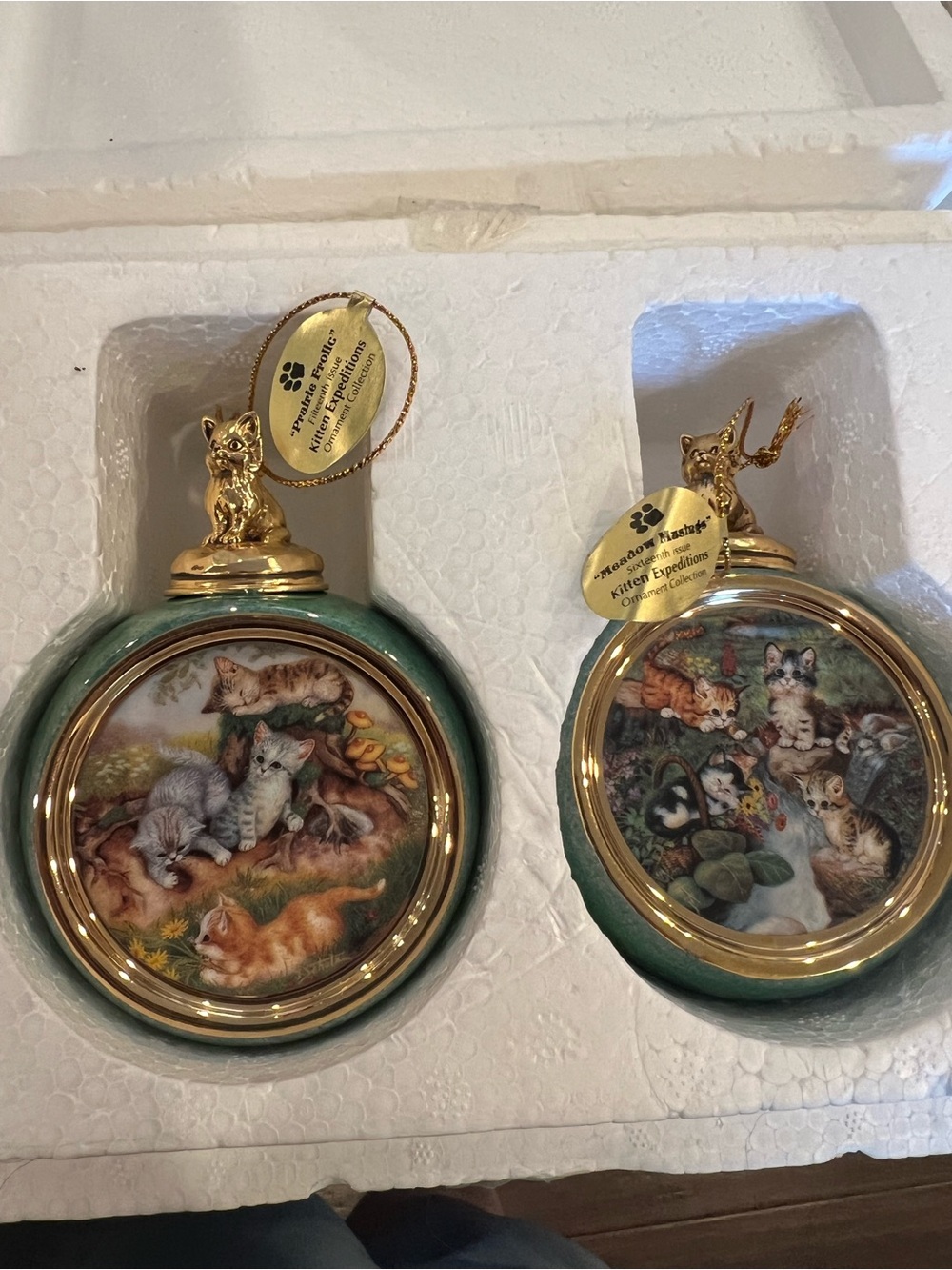 Cat Ornaments Bradford Editions “Kitten Expeditions”  Christmas Adorable